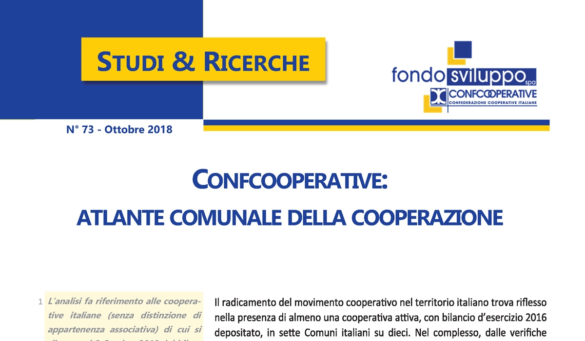 Confcooperative: atlante comunale della cooperazione