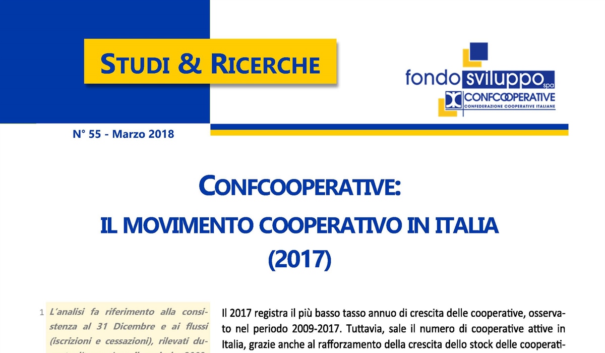 Confcooperative: il movimento cooperativo in Italia (2017)
