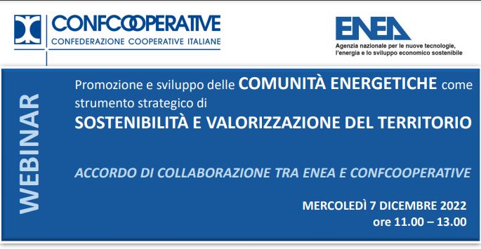 Comunità energetiche, se ne parla il 7 dicembre