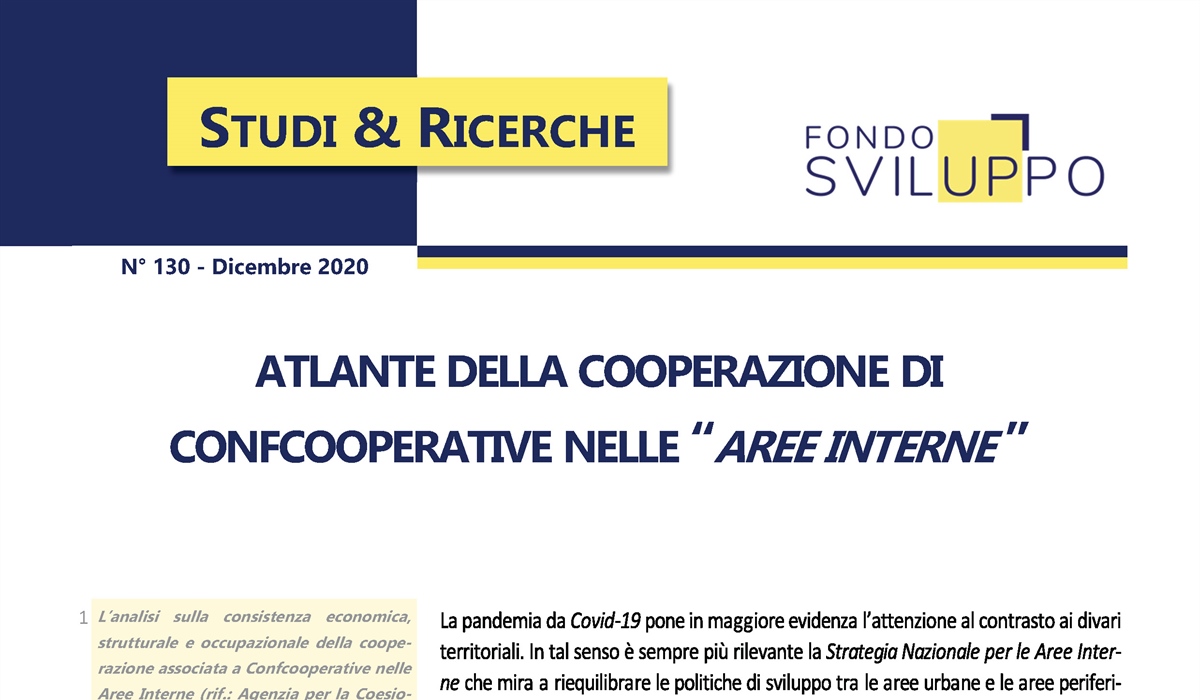 ATLANTE DELLA COOPERAZIONE DI CONFCOOPERATIVE NELLE AREE INTERNE 