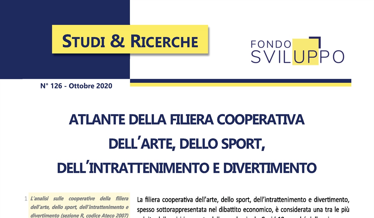 ATLANTE DELLA FILIERA COOPERATIVA DELL’ARTE, DELLO SPORT, DELL’INTRATTENIMENTO E DIVERTIMENTO