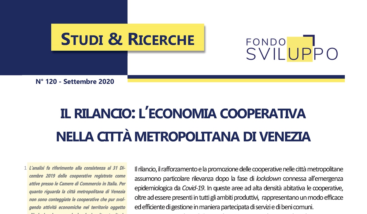 Il rilancio: l'economia cooperativa nella città metropolitana di Venezia 