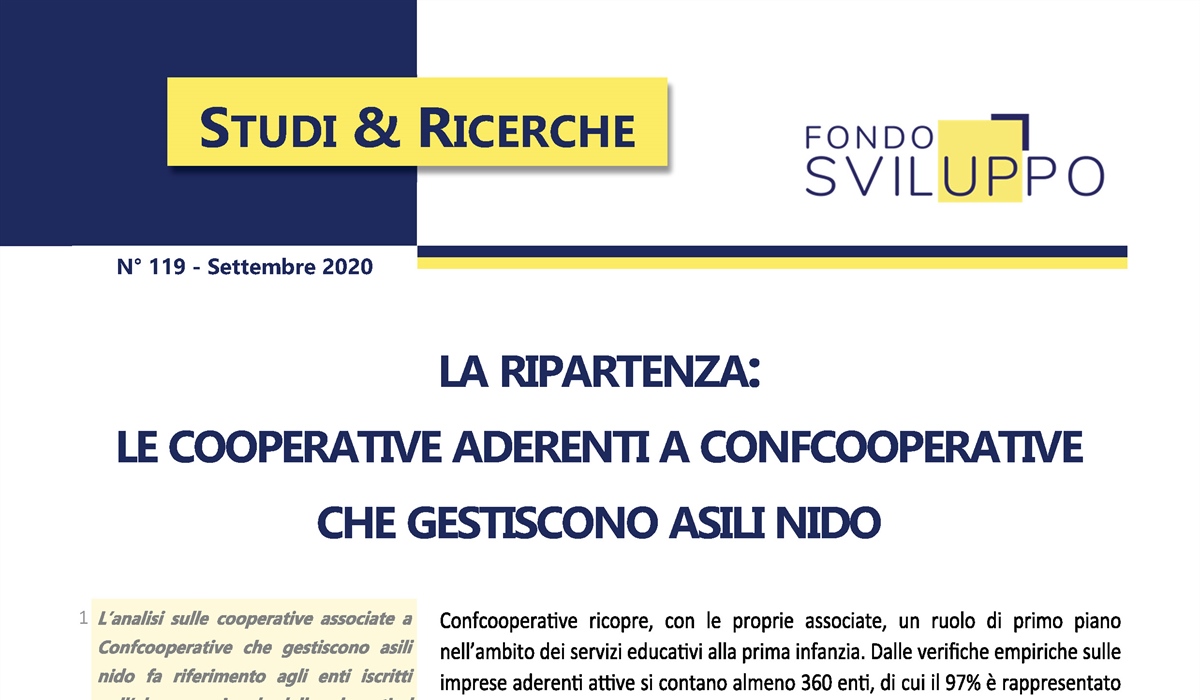 La ripartenza: le cooperative aderenti a Confcooperative che gestiscono asili nido 