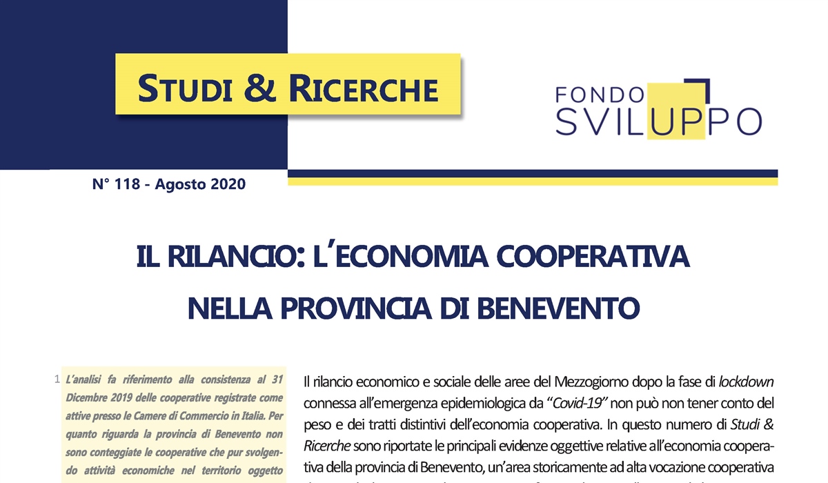 Il rilancio: l'economia cooperativa nella provincia di Benevento 