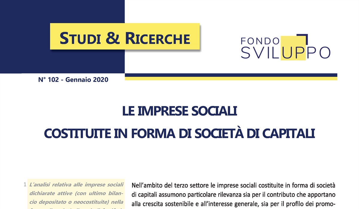 Le imprese sociali costituite in forma di società di capitali