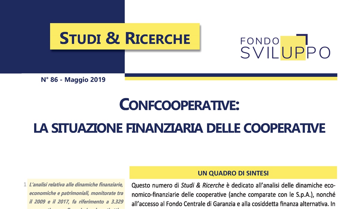 Confcooperative: la situazione finanziaria delle cooperative