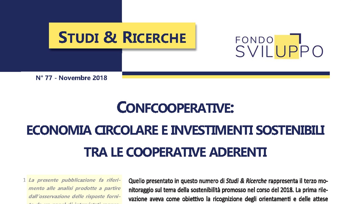 Confcooperative: economia circolare e investimenti sostenibili tra le cooperative aderenti 