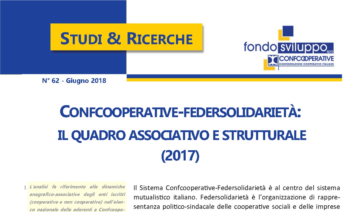 Confcooperative-Federsolidarietà: il quadro associativo e strutturale (2017)