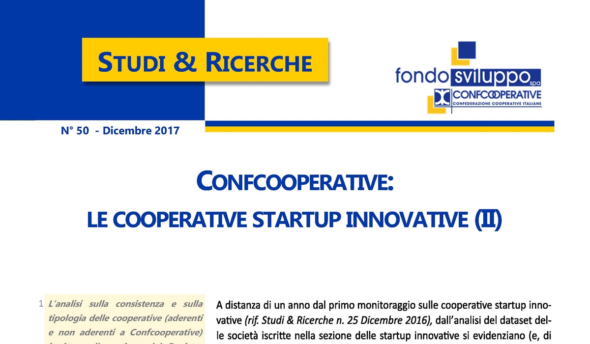 Confcooperative: le cooperative startup innovative (II)