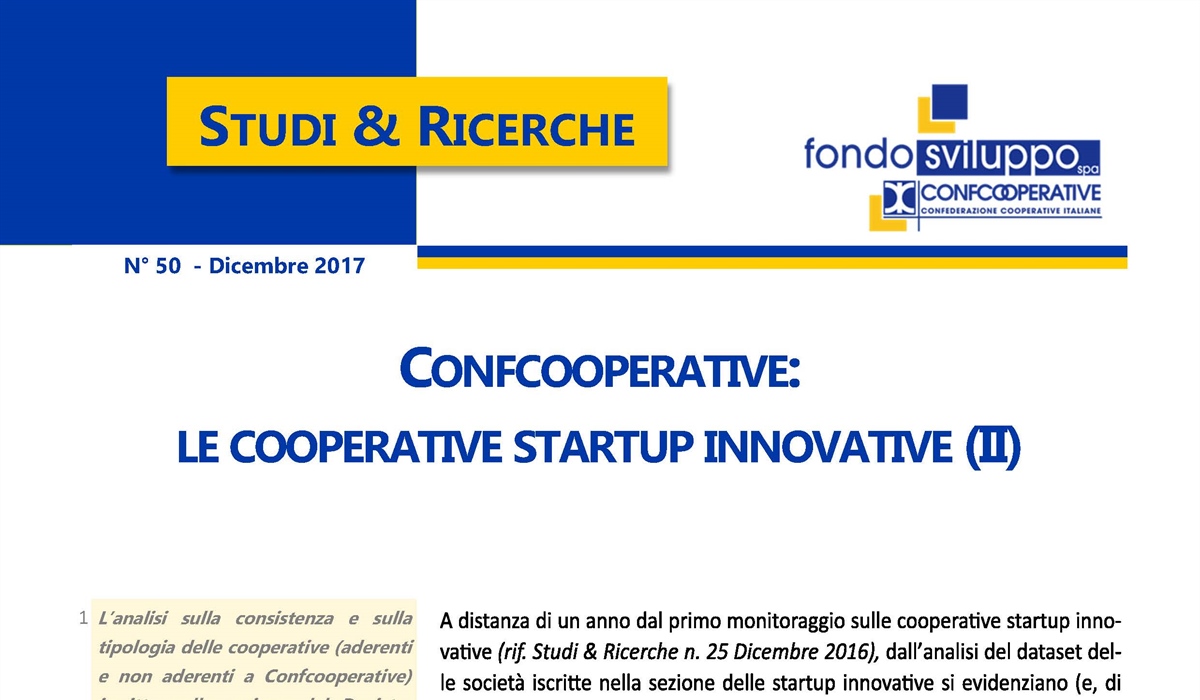 Confcooperative: le cooperative startup innovative (II) 