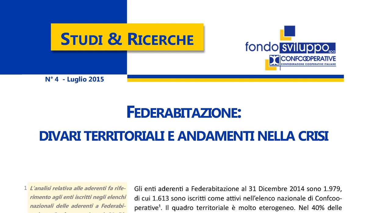 Federabitazione: divari territoriali e andamenti nella crisi