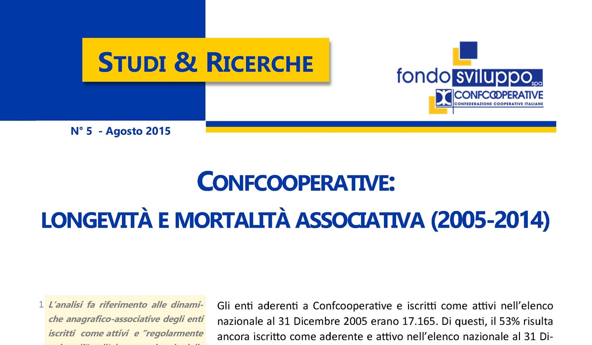 Confcooperative: longevità e mortalità associativa (2005-2014)