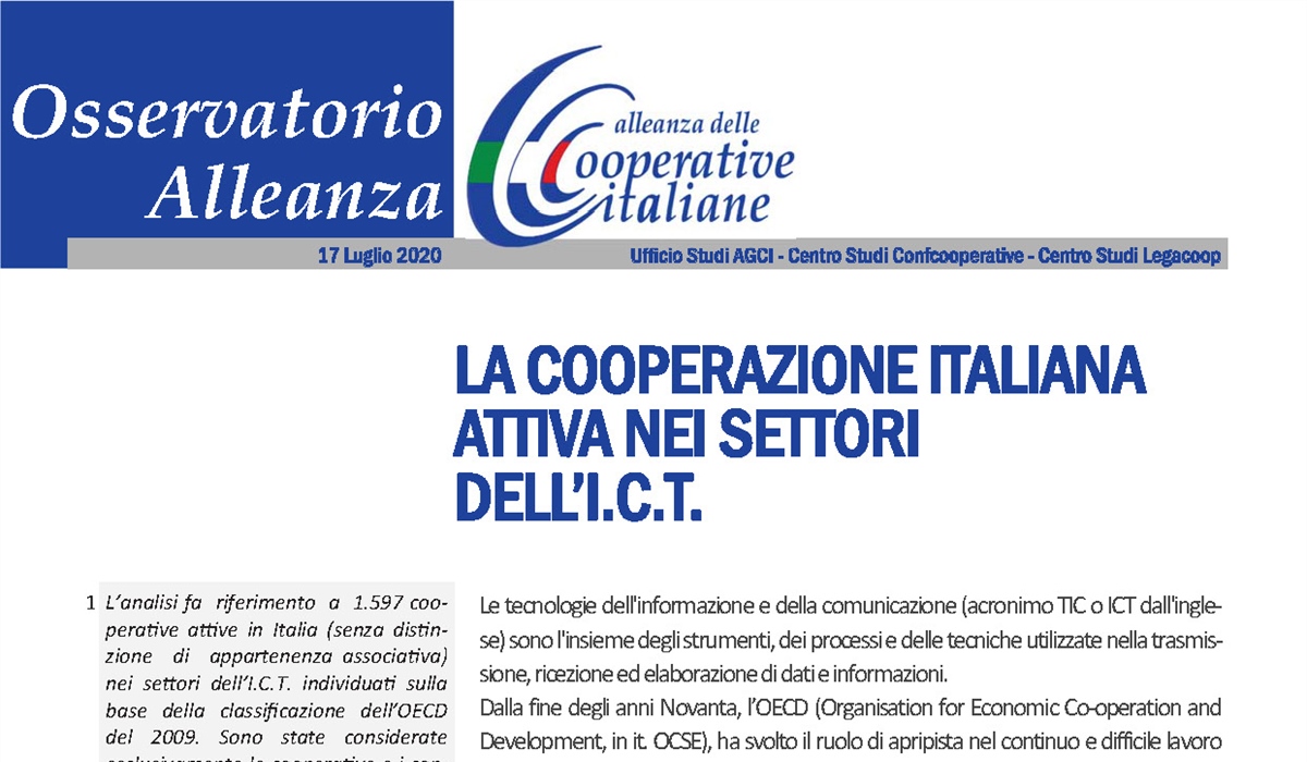 LA COOPERAZIONE ITALIANA ATTIVA NEI SETTORI DELL’I.C.T.