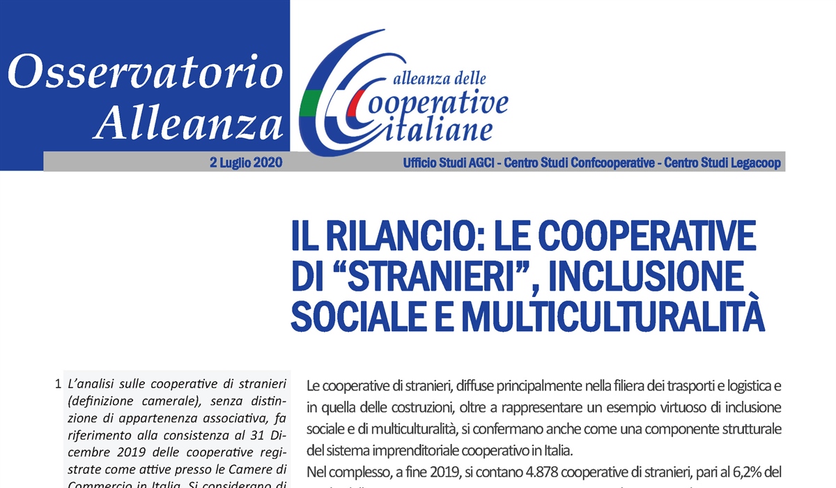 IL RILANCIO: LE COOPERATIVE DI “STRANIERI”, INCLUSIONE SOCIALE E MULTICULTURALITÀ 