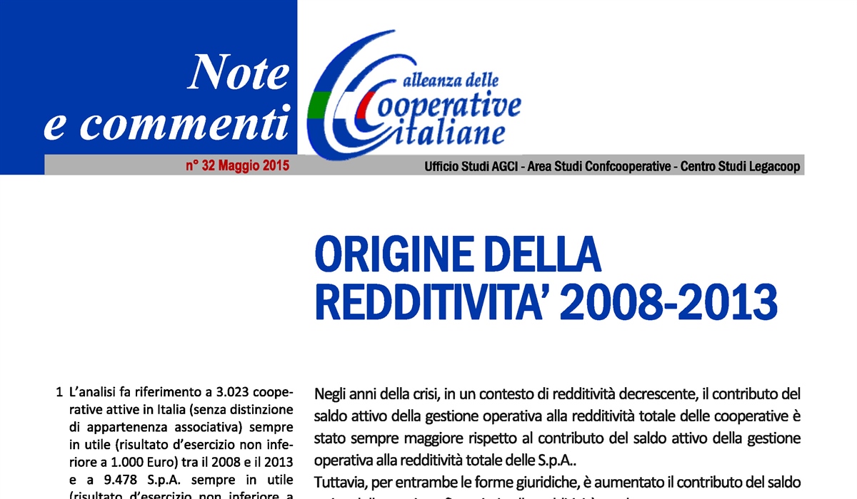 Origine della redditività 2008-2013 