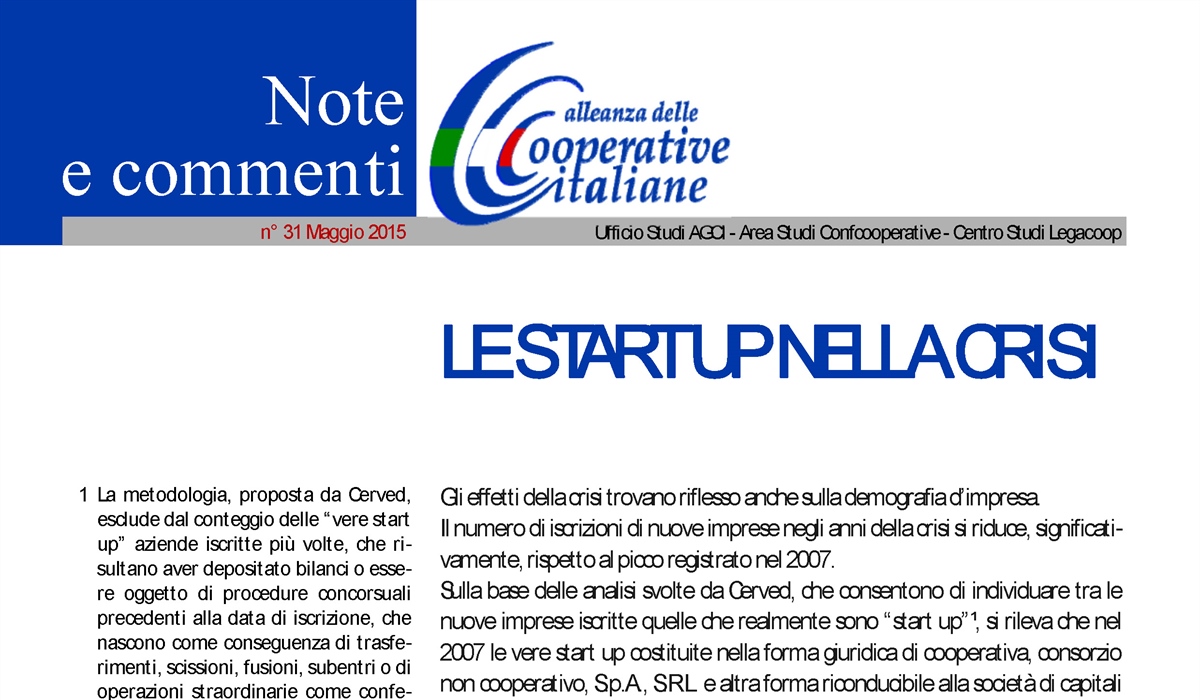 Le start up nella crisi