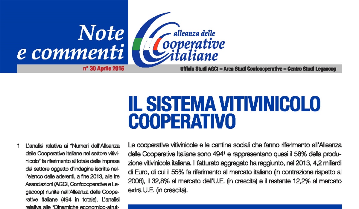 Il sistema vitivinicolo cooperativo