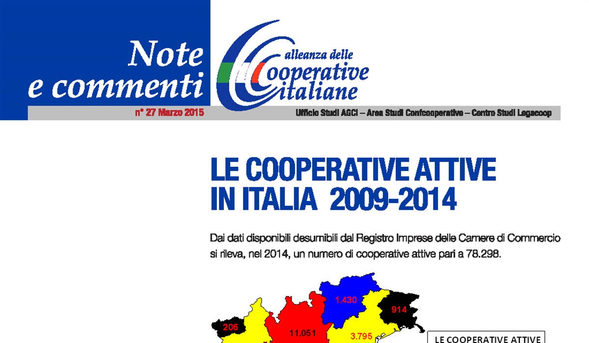 Le cooperative attive in Italia 2009-2014 
