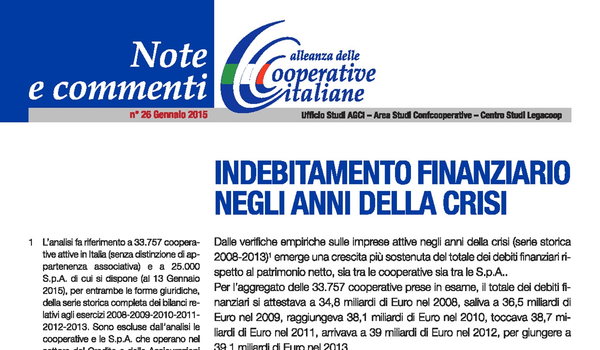 Indebitamento finanziario negli anni della crisi 