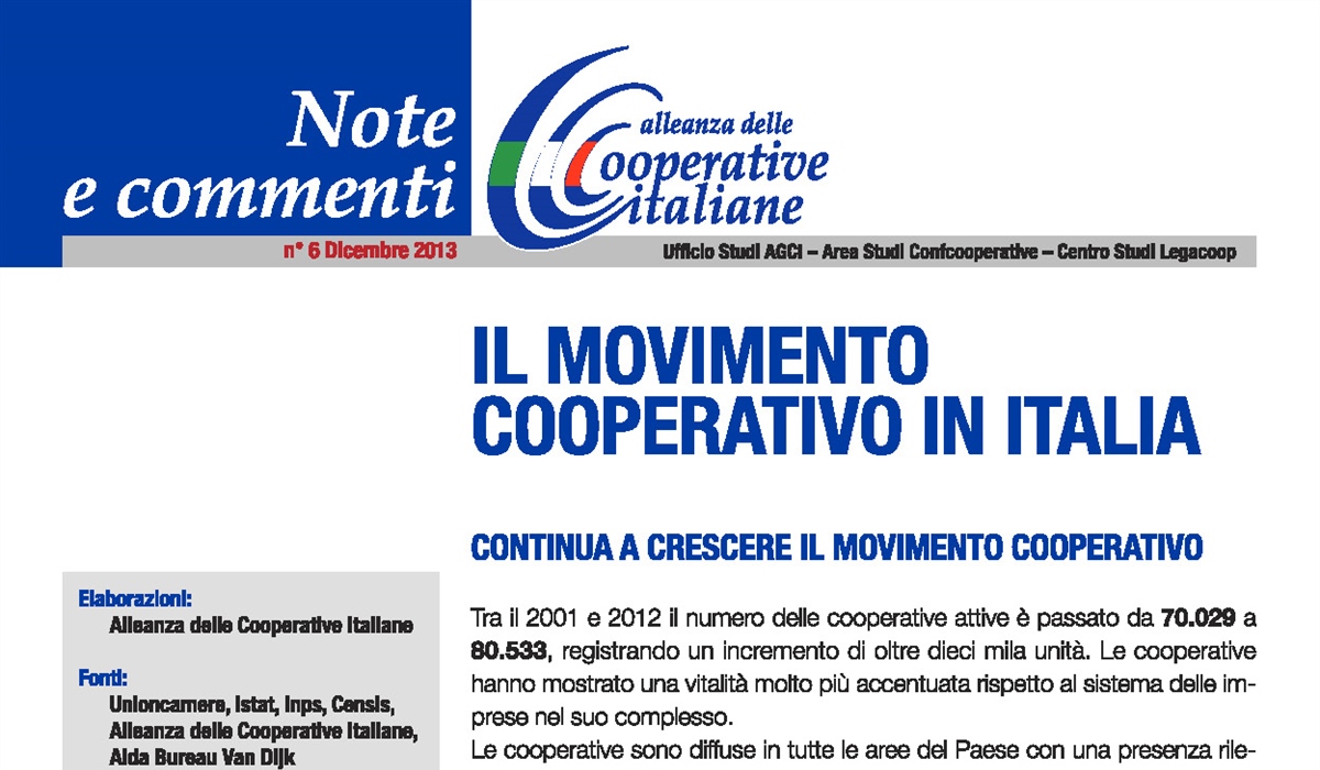 Il movimento cooperativo in Italia 