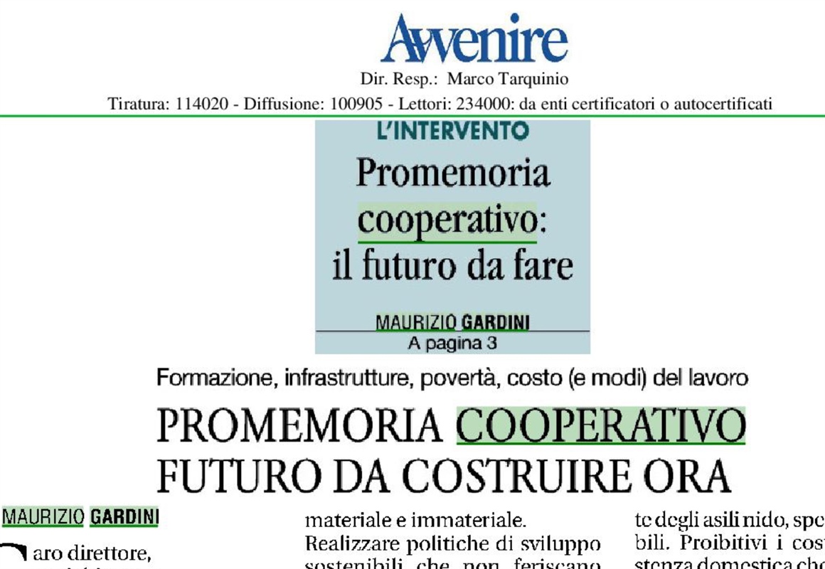 Gardini “Il futuro da costruire ora”