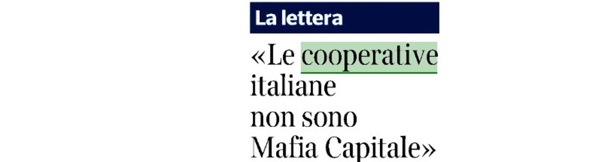 Le cooperative italiane non sono Mafia Capitale